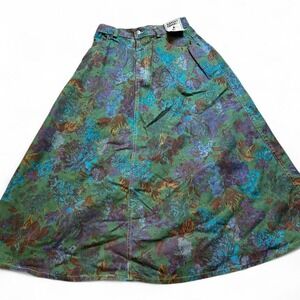 Vintage Gotcha Covered floral boho denim maxi skirt new with tags size 8